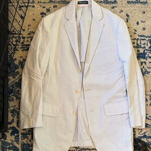 Ralph Lauren White and Blue Pinstripe Blazer